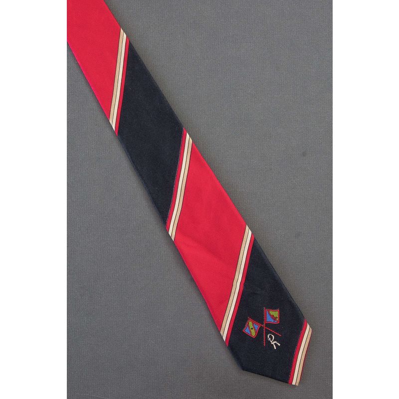 Initial R - Red Silk Striped Monogram Necktie