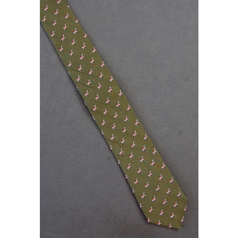 Sword Through Heart - Skinny Green Silk Necktie