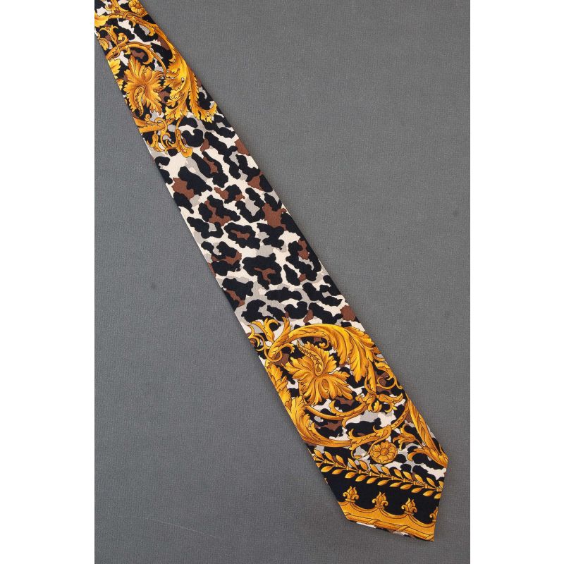 Cat Spots & Floral Tendrils - Silk Necktie