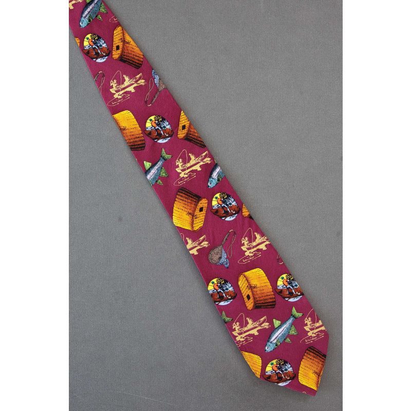 Fish, Creel & Fishing Scenes - Silk Necktie