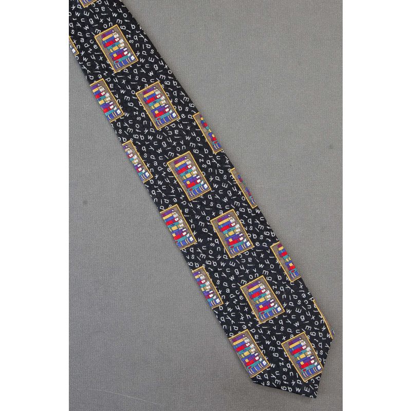 Book Club & Letters - Black Silk Vicky Davis Tie