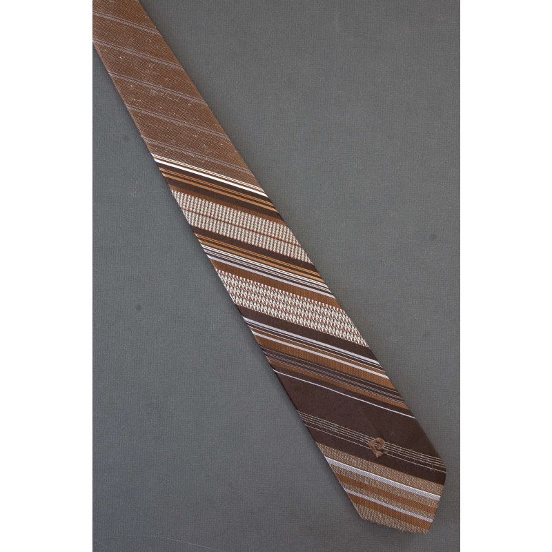 1970s 1980's Pierre Cardin Striped Logo Tie