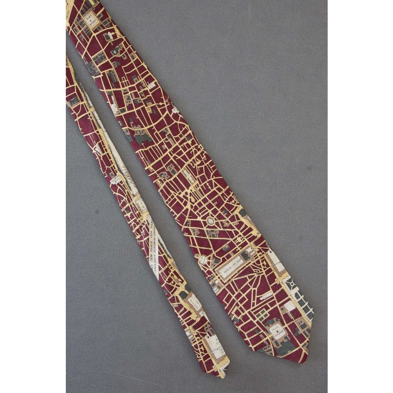 Map of Paris in 1834 - Red Silk Civitas Necktie