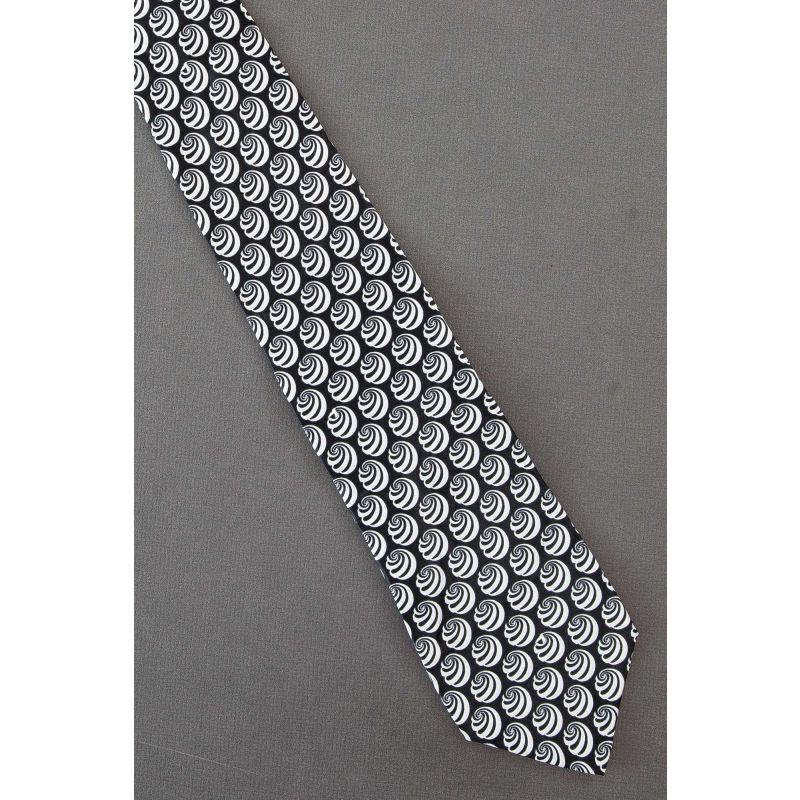 Seashell Like Design - Black Silk Trussardi Tie