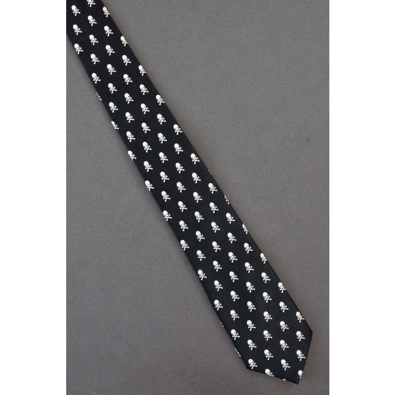 Skull & Crossbones --- Kids  Black Necktie