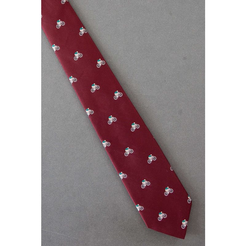 Person Cycling Repeat - Red Bicycling Necktie