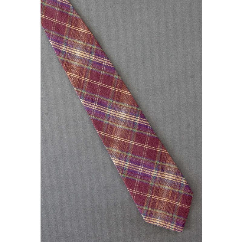 Mauve Pink Plaid - Modern Cotton Necktie
