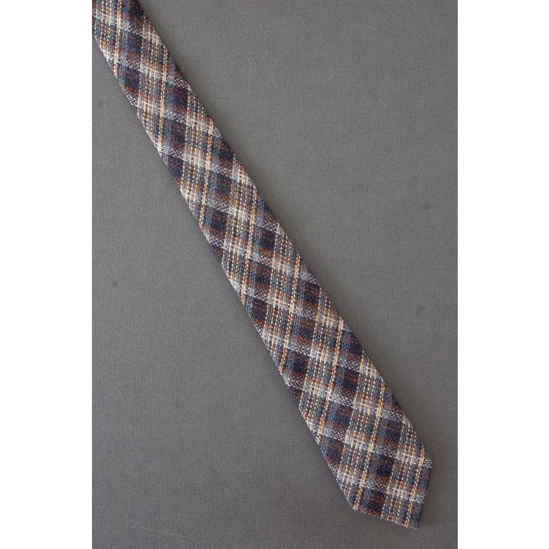 Pure Shetland Wool - Skinny Plaid Necktie