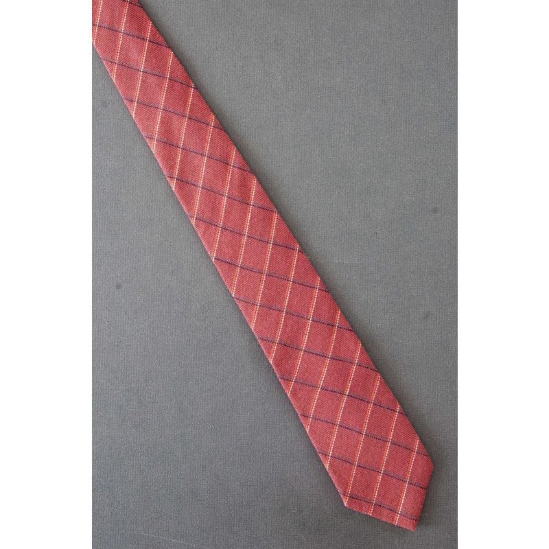 Pink Check - Men's 1980's Skinny Necktie