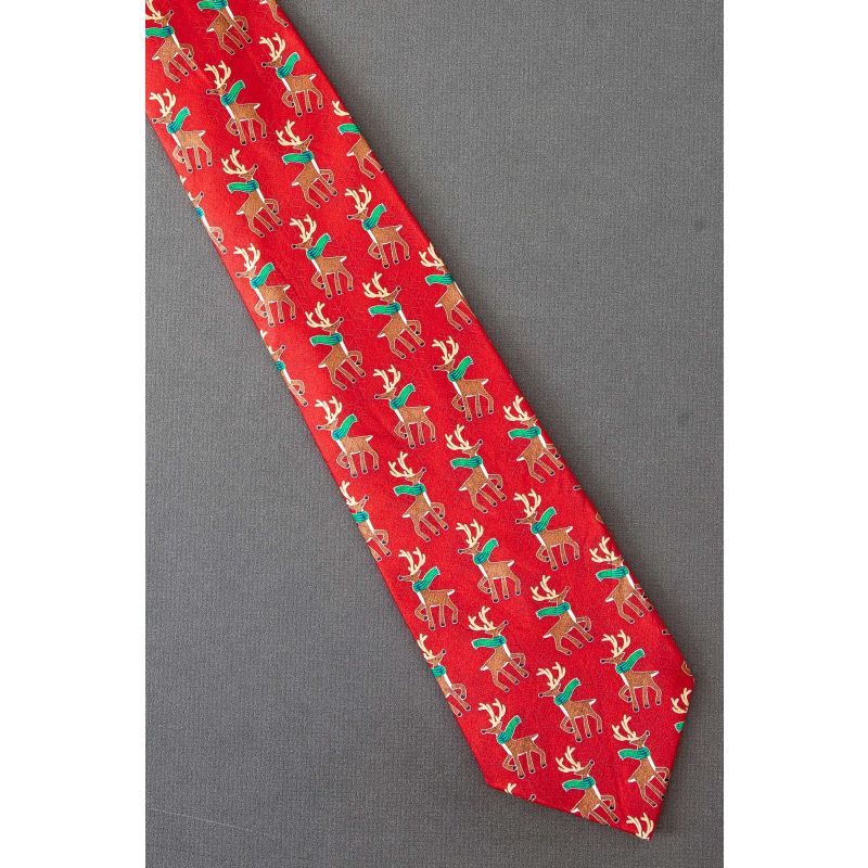 Reindeer Wear Green Scarves - Christmas Tie