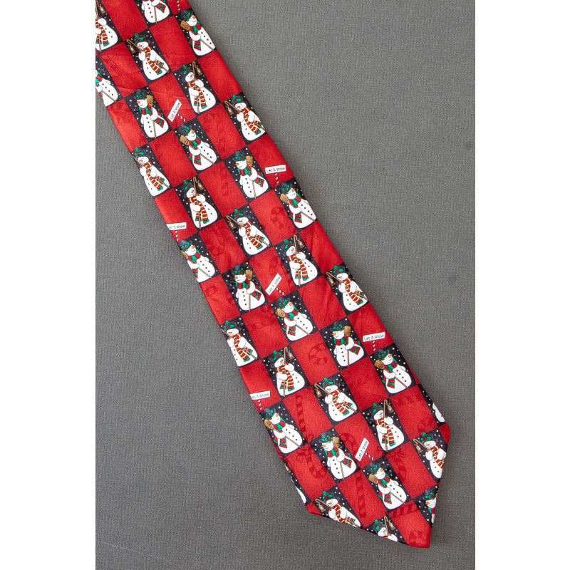 Snowman Holds Let It Snow Sign - Fun Necktie