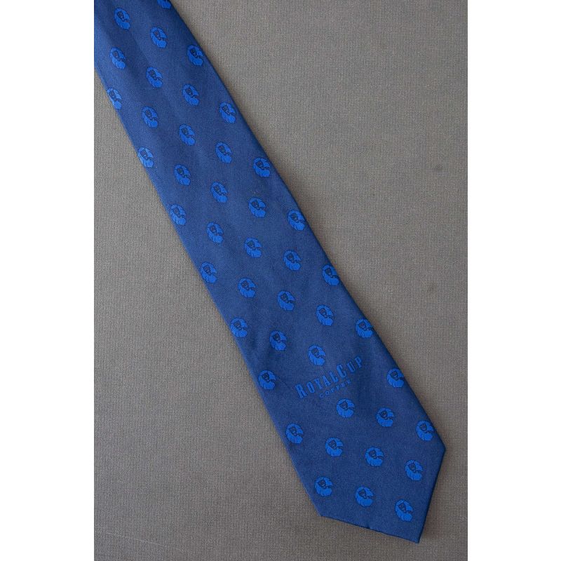 Royal Cup Coffee Lion Logo - Blue Silk Necktie