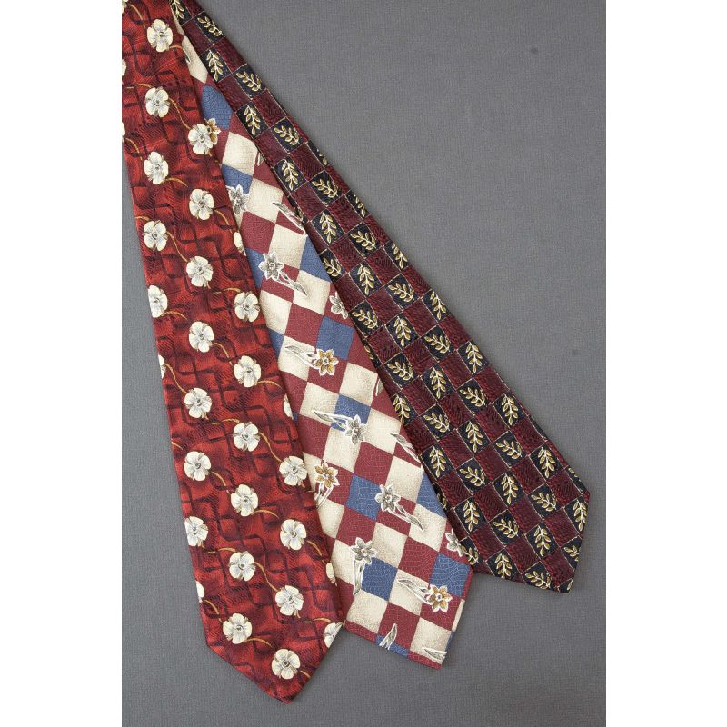 3 For $25 - Red Floral Robert Talbott Neckties