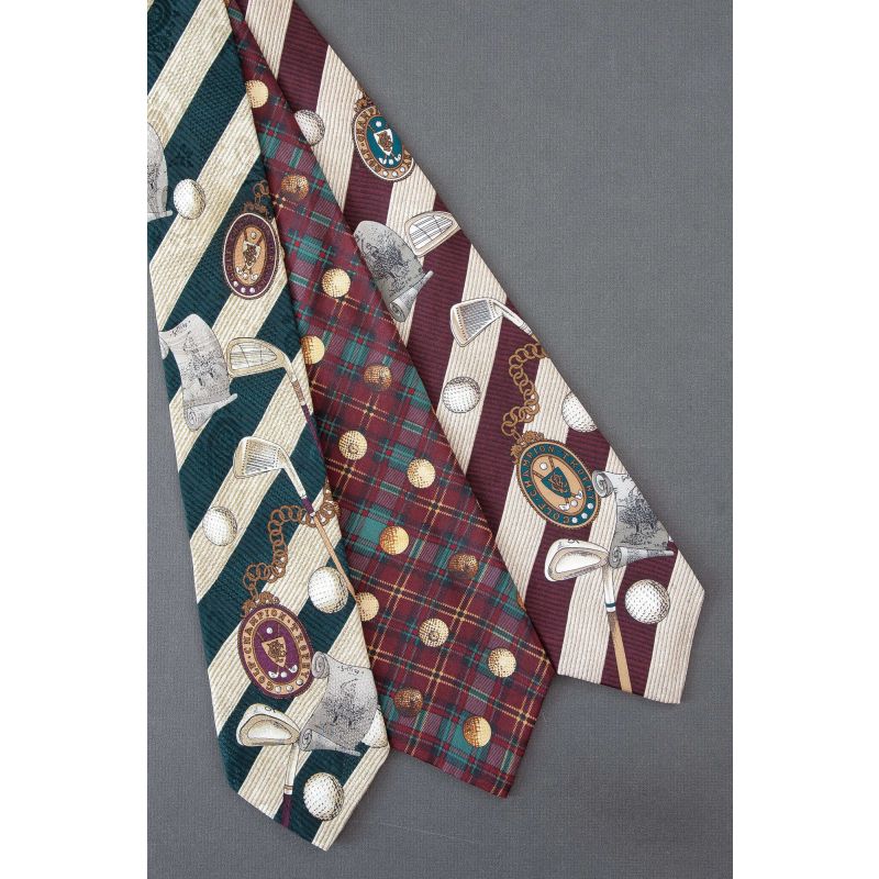 3 For $25 - Striped & Plaid Pattern Golf Ties