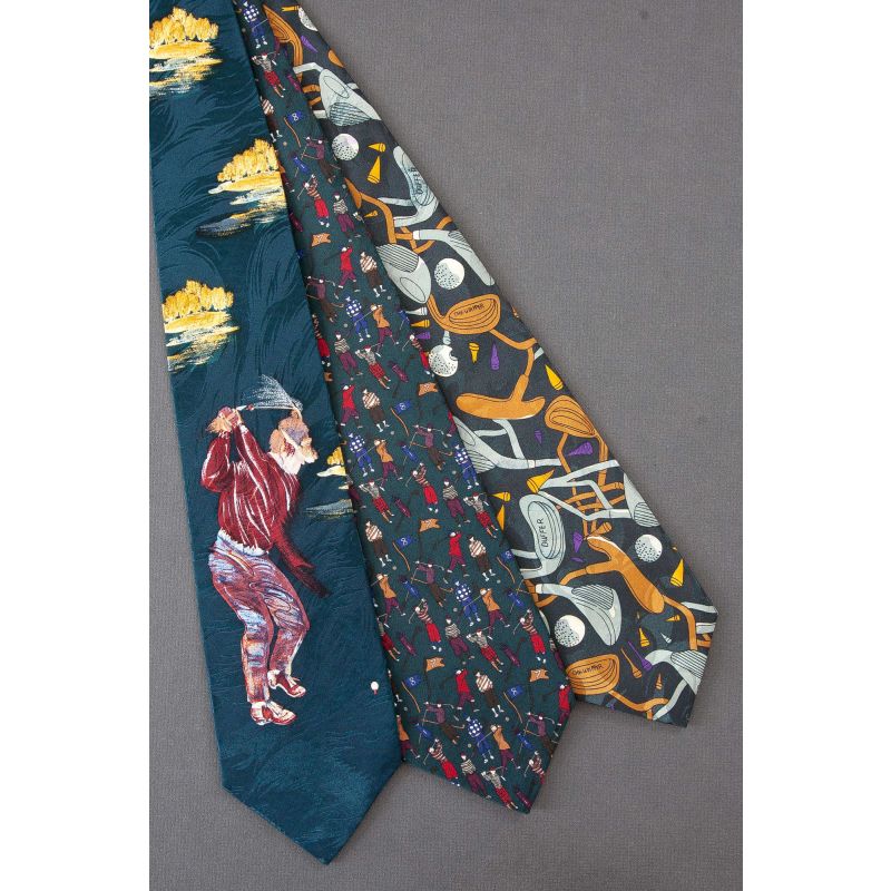 3 For $25 - Teal Green Golfers & Golf Club Ties
