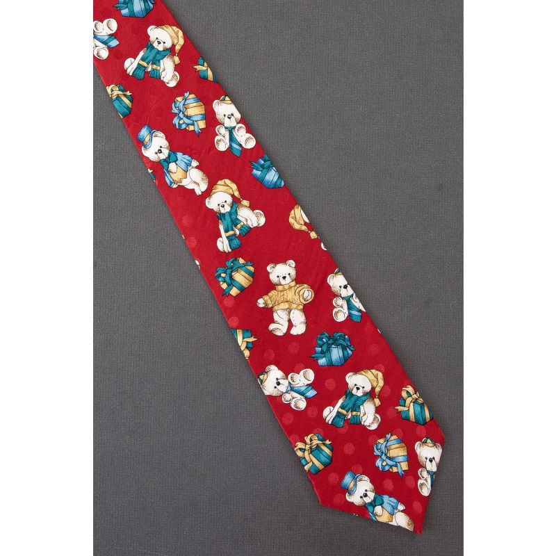 Bundled & Dressed Up Christmas Teddy Bear Tie