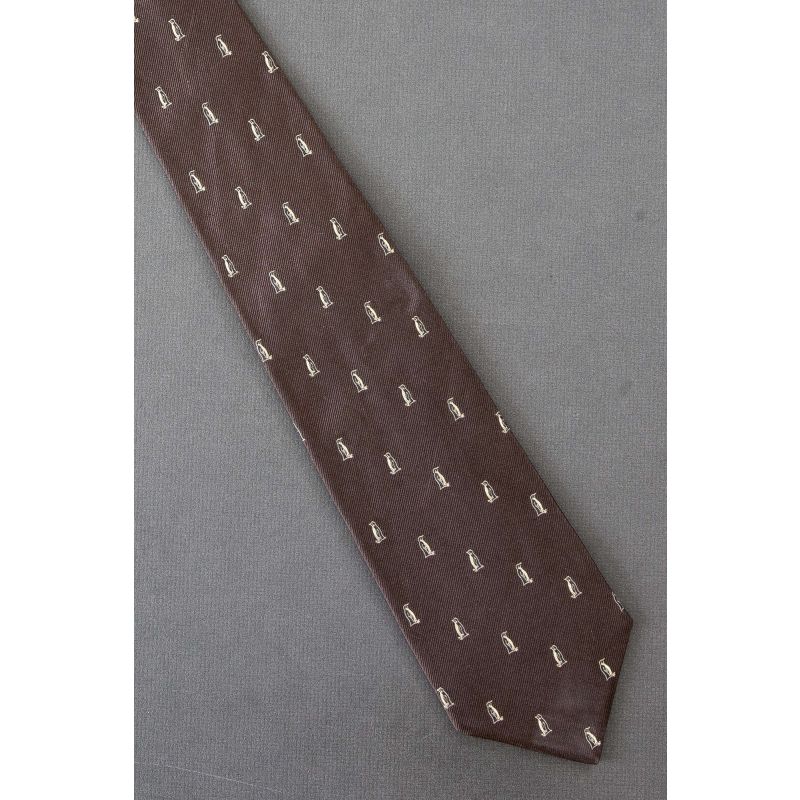Penguin Allover - Brown Silk Banana Republic Tie