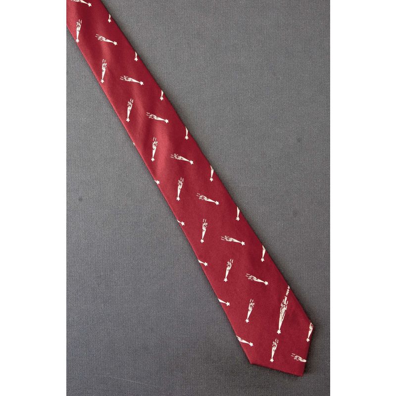 Shooting Stars in the Sky - Men's Red Silk Necktie