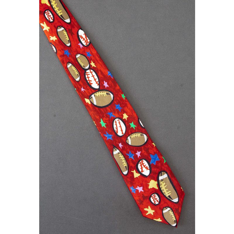 Footballs & Baseballs - Jimmy Fund Silk Necktie