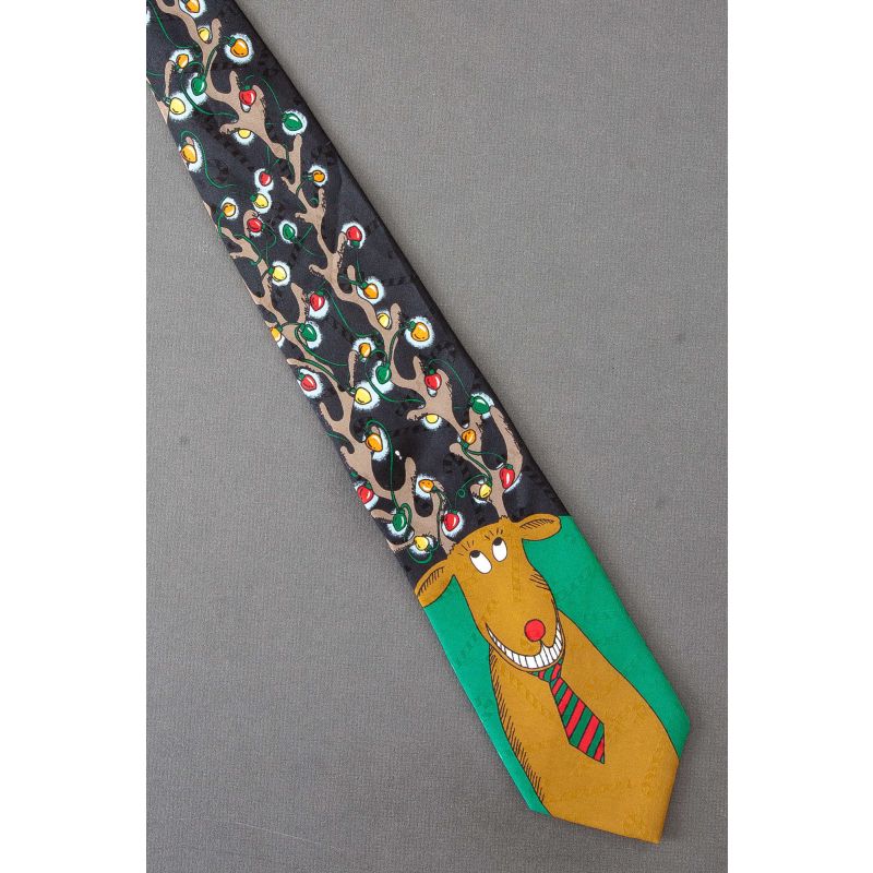 Christmas Lights on Reindeer Antlers Necktie