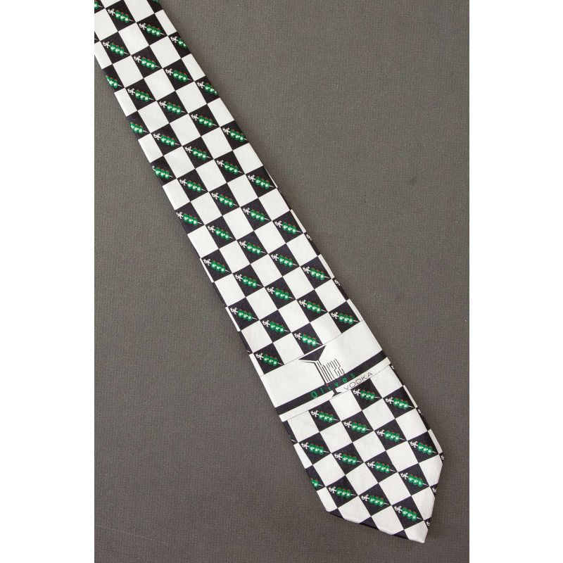 Three Olives Vodka - Black & White Silk Tie