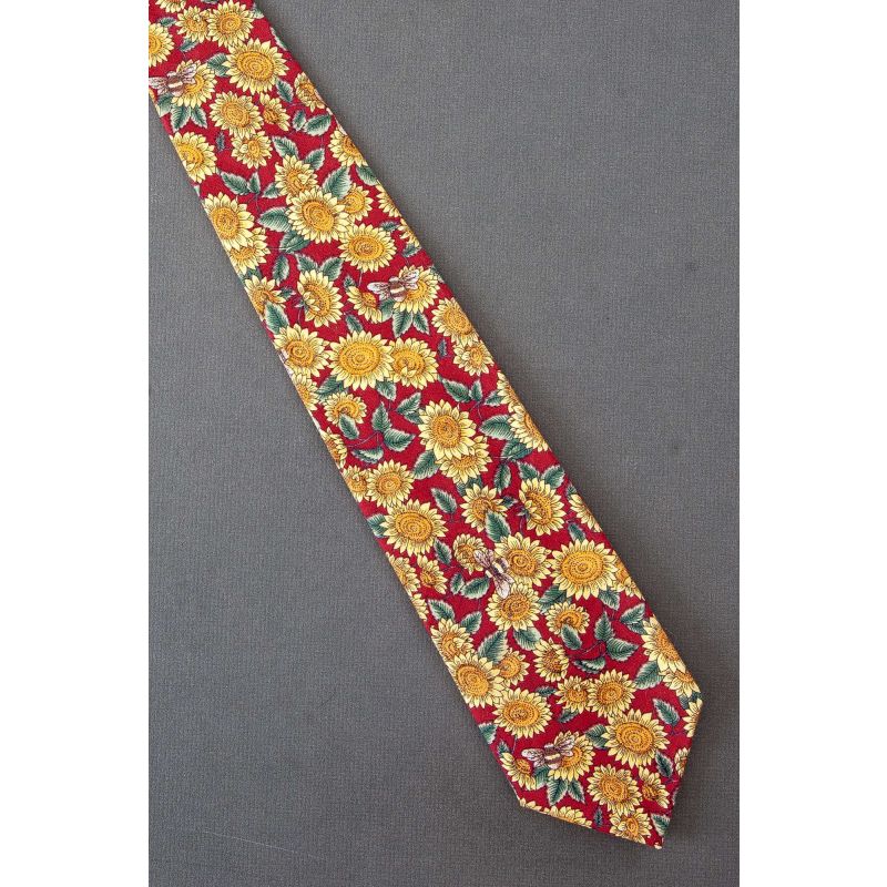 Bumble Bees in a Field of Sunflowers - Cotton Tie