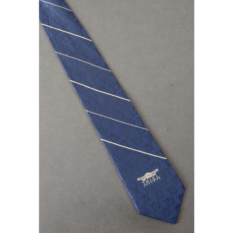 Thiel College - Navy Striped Collegiate Tie