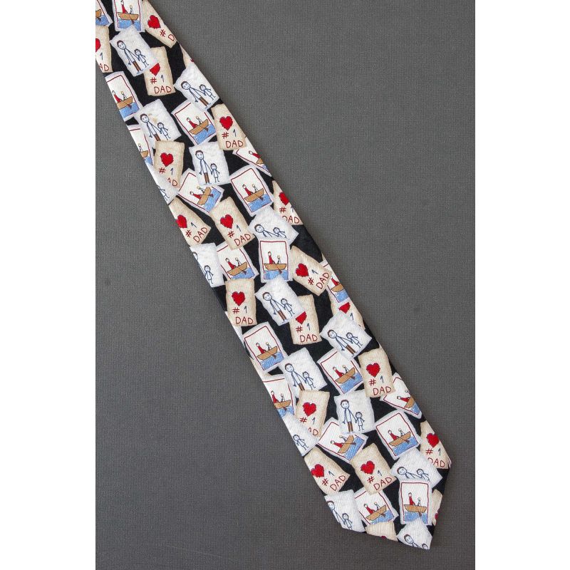 #1 Dad Cards of Hearts & Boating Adventures Tie