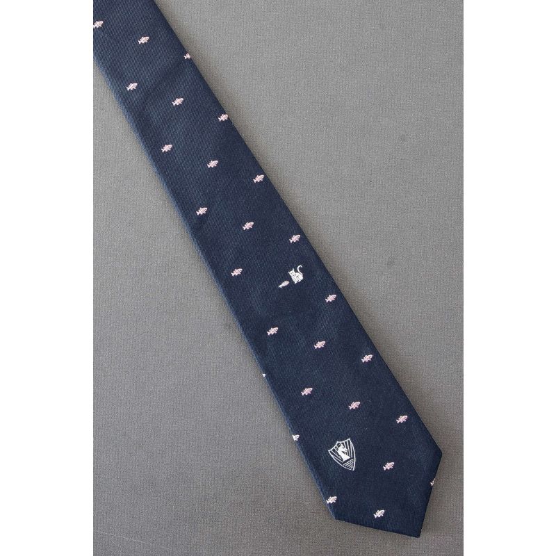 Cat Eats On Pink Fish - 1980's Vintage Necktie