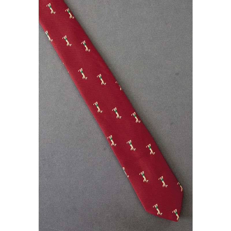 Golfer Takes a Swing - 1980's Skinny Red Tie