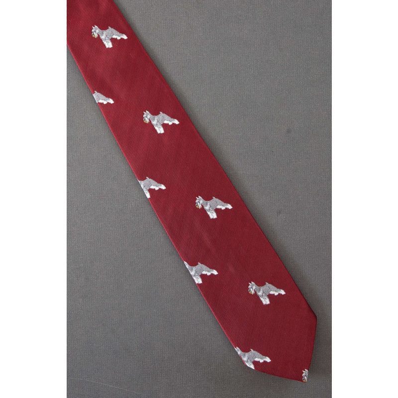 Terrier Dog Breed Allover - Red Vintage Necktie
