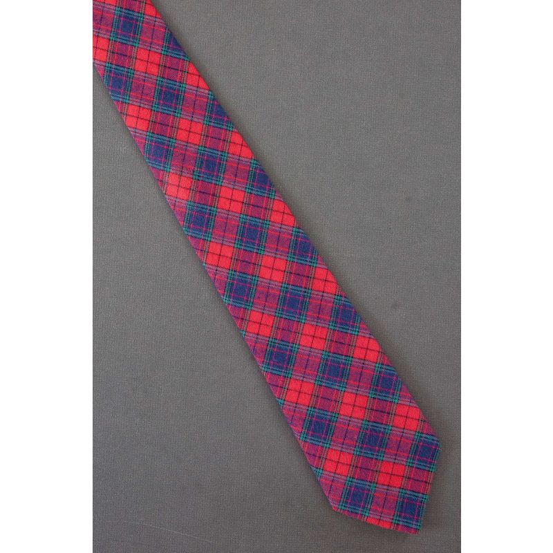 Red, Blue & Green Plaid - Cotton Rooster Necktie