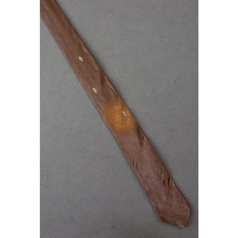 Three Embellishments on a 60's Skinny Brown Tie