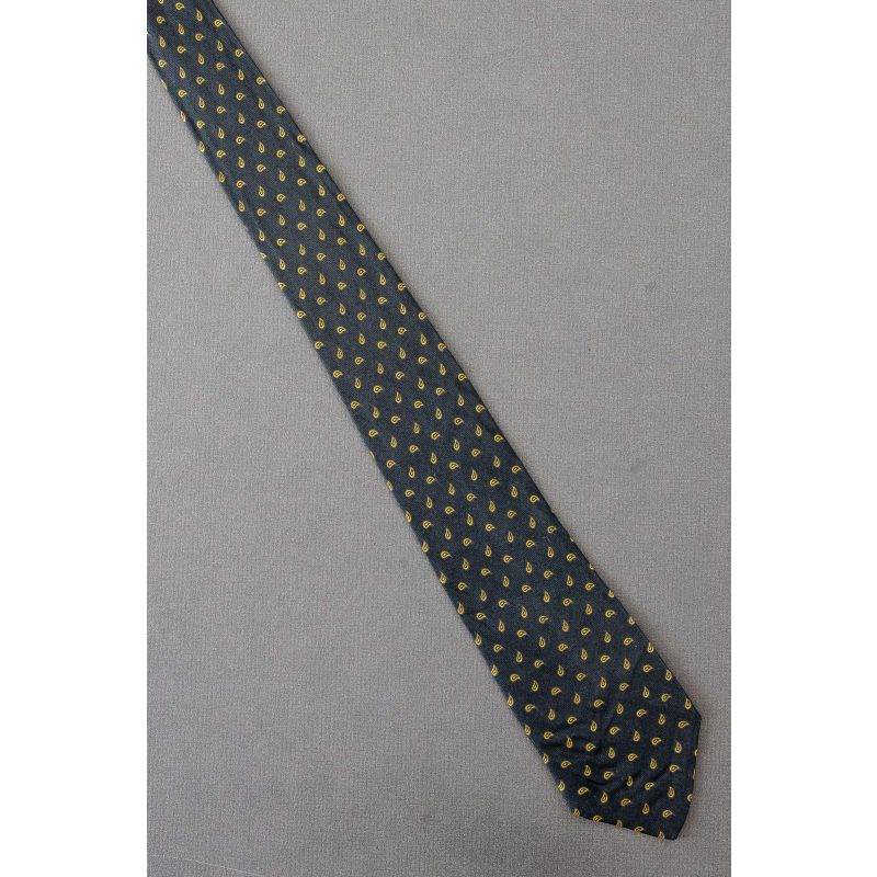 Gold Paisleys on a 50's Skinny Black Neck Tie