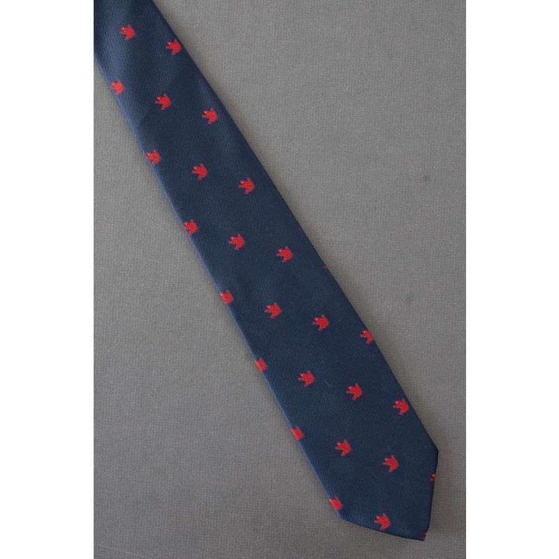 Red Frog Allover - 1980's Slim Navy Blue Necktie