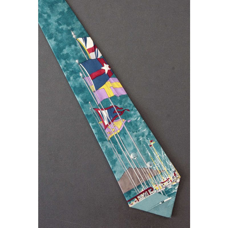 Marina With Boats & Flags - Nautica Necktie