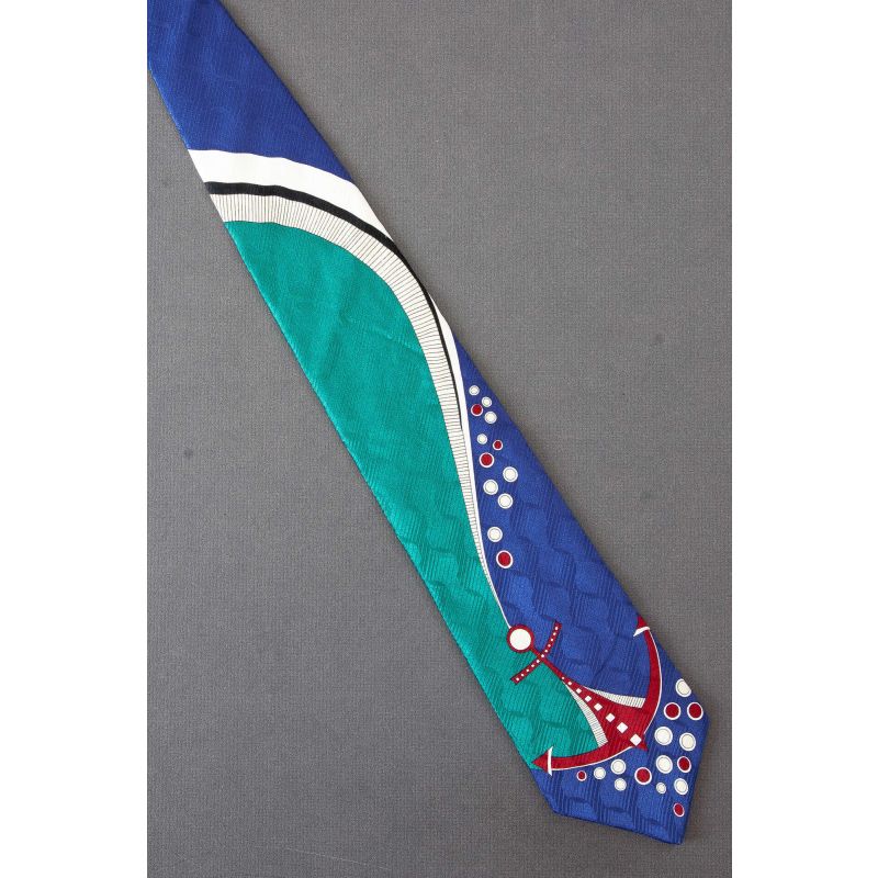 Large Anchor & Water Bubbles - Silk Necktie