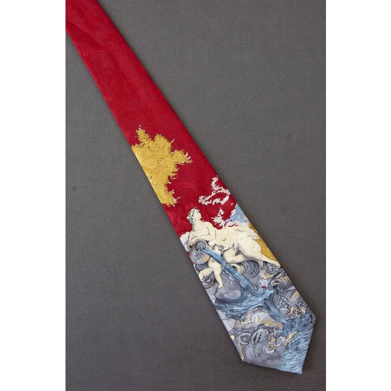 Woman & Cherub By A Stream - Red Necktie