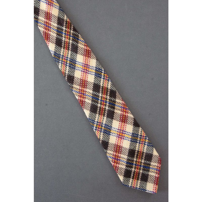 Five Color Plaid - Rooster Ruffler Wool Necktie