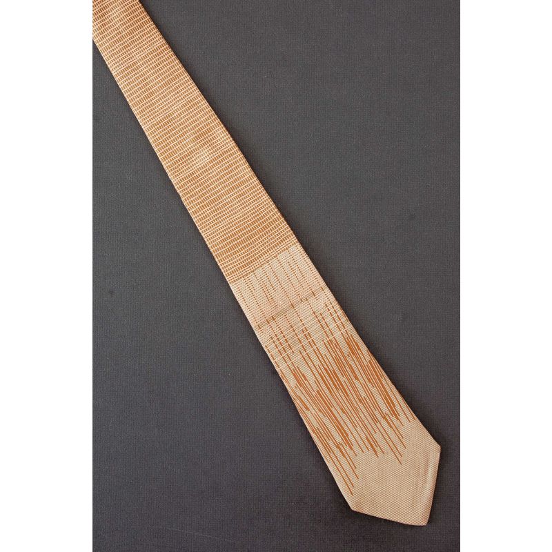 Grid Work & Stripes - 1970s 1980s Necktie