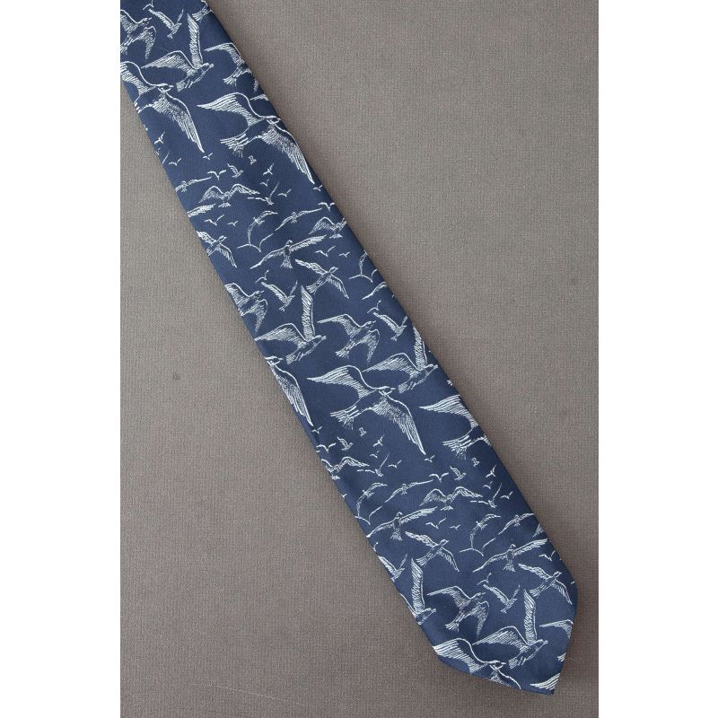 Flock of Seagulls - 1970s Navy Blue Vintage Tie