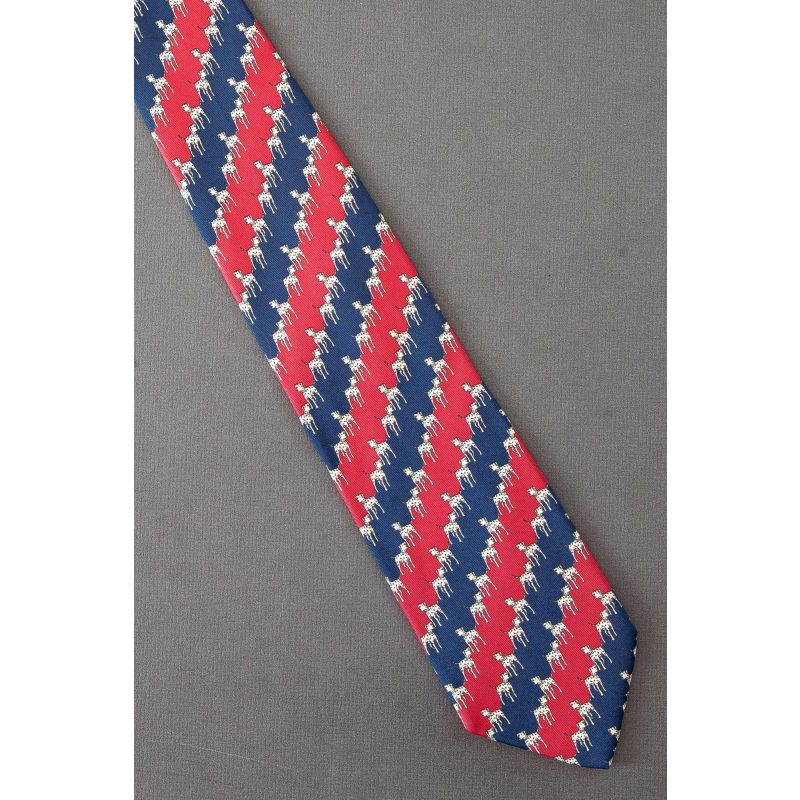 Dalmatian Dogs - Red & Blue Silk Striped Necktie