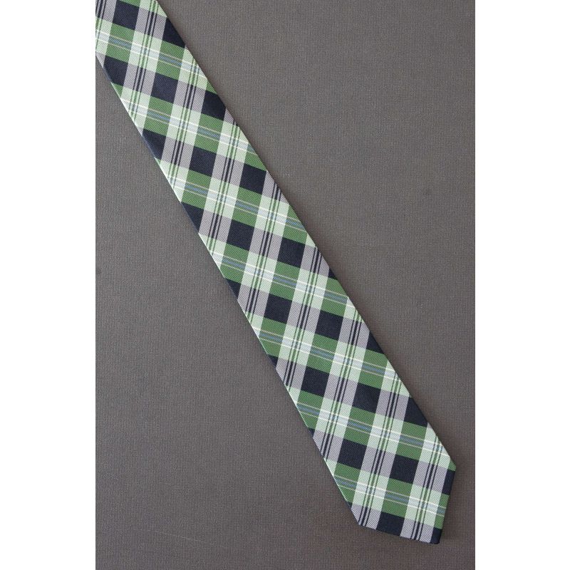 Green & Blue Plaid - Men's Silk Merona Tie