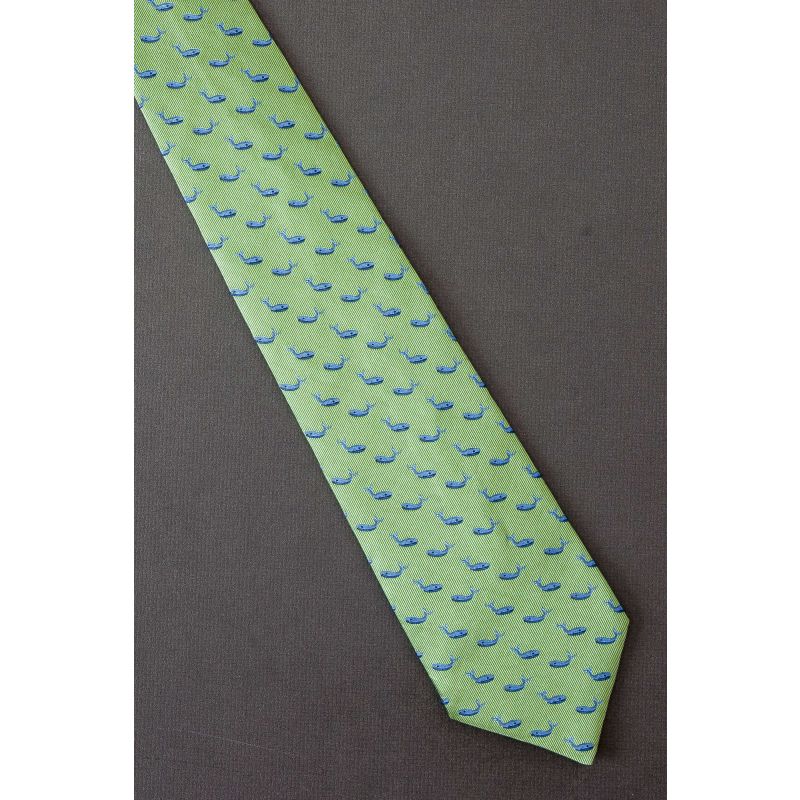 Pod of Blue Whales - Green Silk Necktie