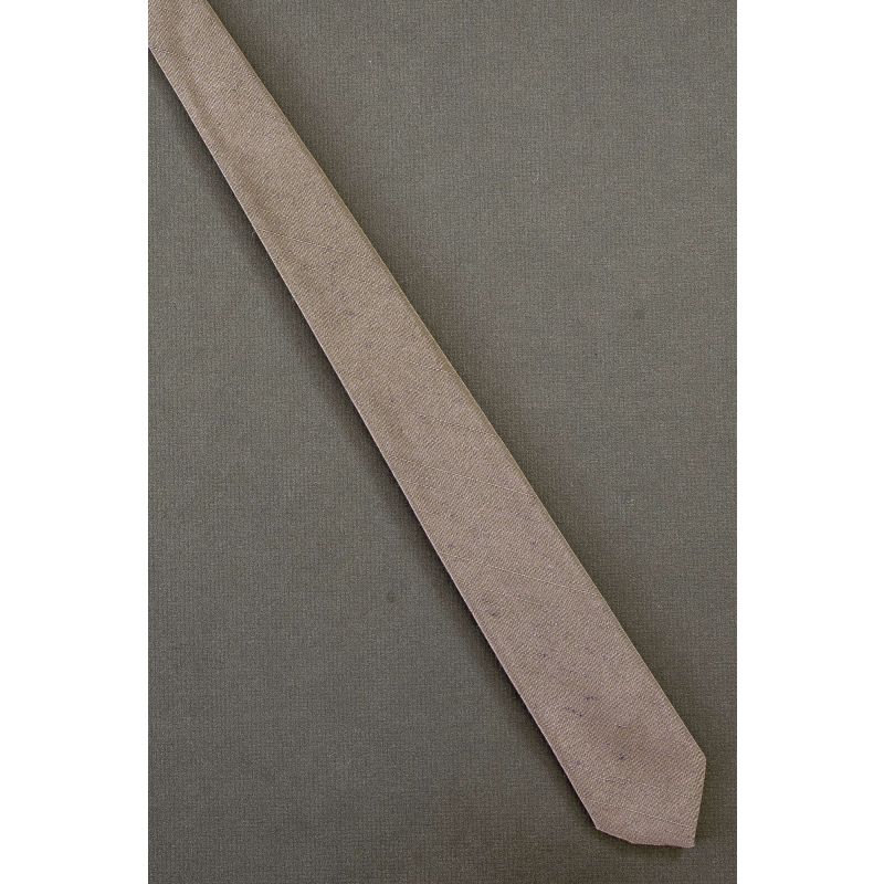 Solid Beige-Taupe Color - 1980's Skinny Necktie