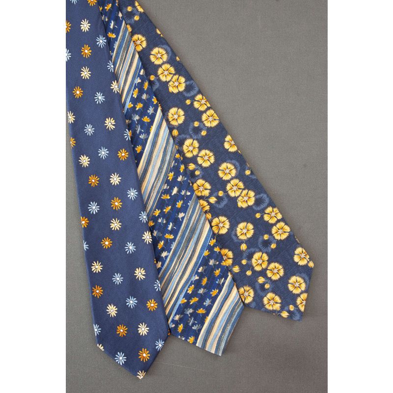 3 For $25 - Blue, Orange, & Yellow Floral Neckties