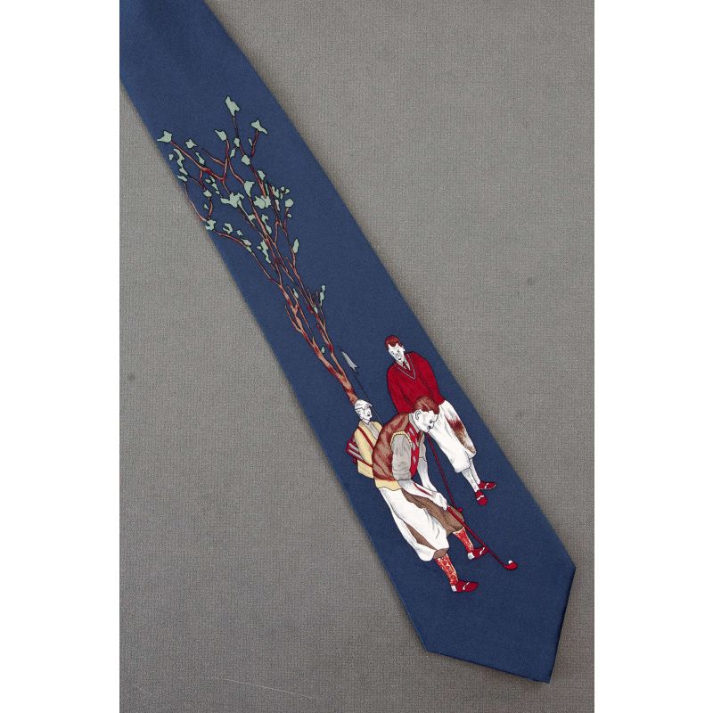 Golfing Threesome - Extra Long Silk Necktie