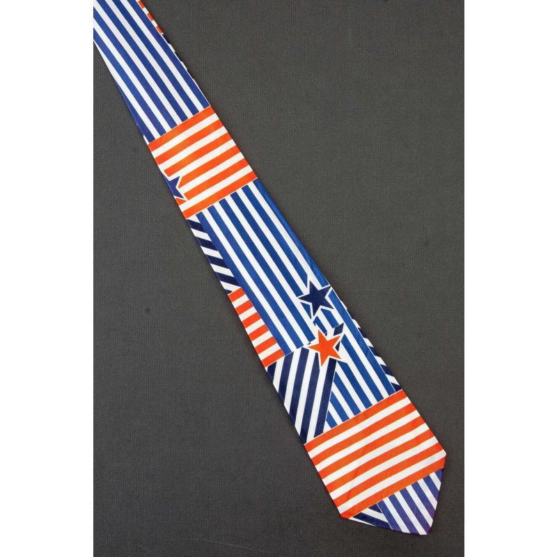 Orange & Blue Star - 1970's Vintage Necktie