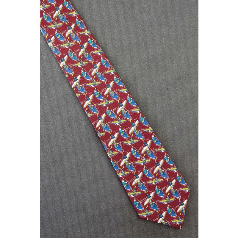 People in Kayaks Kayaking - Silk Necktie
