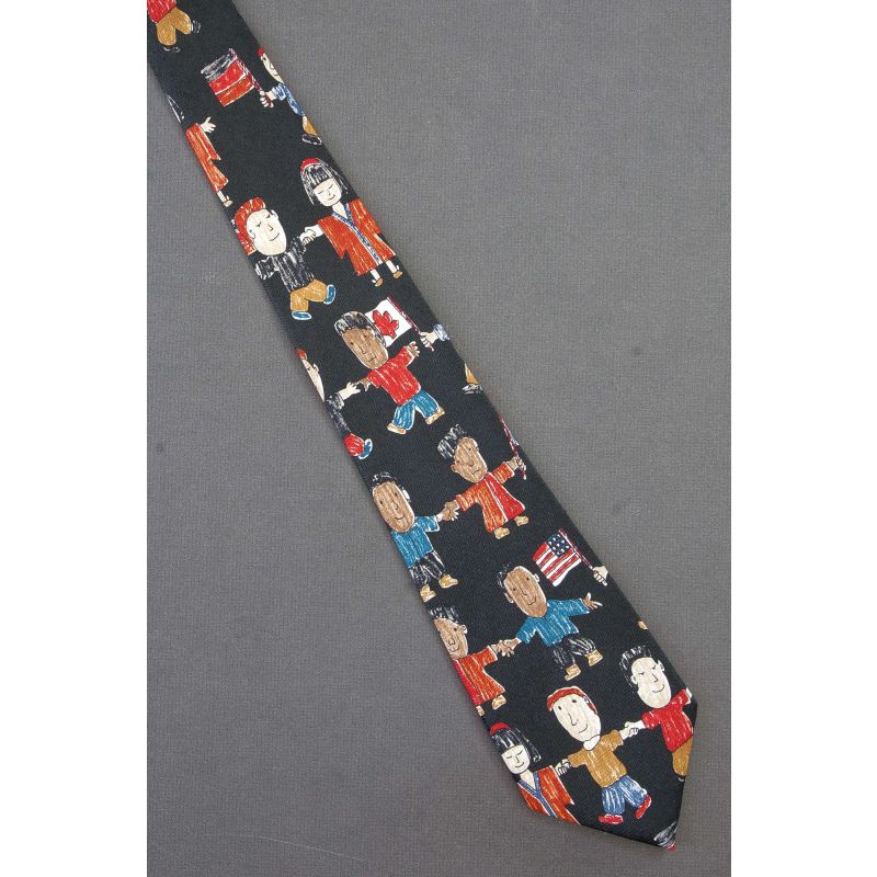 Kids From Around World Hold Flags & Hands Tie